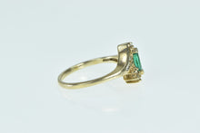 Load image into Gallery viewer, 10K Marquise Emerald Diamond Halo Bypass Ring Yellow Gold