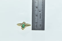 Load image into Gallery viewer, 10K Marquise Emerald Diamond Halo Bypass Ring Yellow Gold