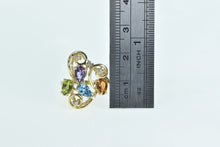 Load image into Gallery viewer, 10K Rainbow Pear Diamond Cluster Swirl Statement Ring Yellow Gold