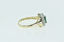 Load image into Gallery viewer, 10K Marquise Syn. Emerald Diamond Halo Vintage Ring Yellow Gold