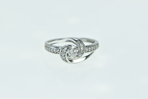 10K 0.30 Ctw Diamond Swirl Promise Engagement Ring White Gold