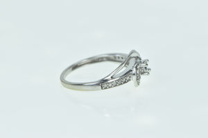 10K 0.30 Ctw Diamond Swirl Promise Engagement Ring White Gold