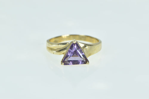 10K Trillion Amethyst Vintage Classic Statement Ring Yellow Gold