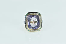 Load image into Gallery viewer, 14K Victorian Amethyst Seed Pearl Enamel Statement Ring Yellow Gold