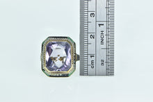 Load image into Gallery viewer, 14K Victorian Amethyst Seed Pearl Enamel Statement Ring Yellow Gold