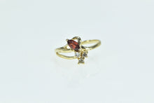 Load image into Gallery viewer, 14K Marquise Garnet Diamond Cluster Accent Vintage Ring Yellow Gold