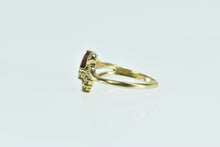 Load image into Gallery viewer, 14K Marquise Garnet Diamond Cluster Accent Vintage Ring Yellow Gold