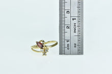 Load image into Gallery viewer, 14K Marquise Garnet Diamond Cluster Accent Vintage Ring Yellow Gold