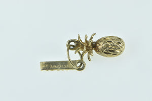 14K Maui 3D Pineapple Tropical Travel Souvenir Charm/Pendant Yellow Gold