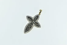 Load image into Gallery viewer, 14K 1.00 Ctw Black &amp; White Diamond Cross Christian Pendant Yellow Gold