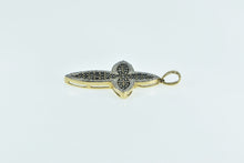 Load image into Gallery viewer, 14K 1.00 Ctw Black &amp; White Diamond Cross Christian Pendant Yellow Gold