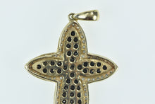 Load image into Gallery viewer, 14K 1.00 Ctw Black &amp; White Diamond Cross Christian Pendant Yellow Gold
