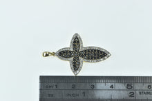Load image into Gallery viewer, 14K 1.00 Ctw Black &amp; White Diamond Cross Christian Pendant Yellow Gold