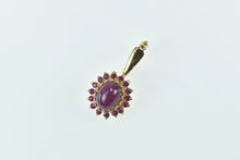 Load image into Gallery viewer, 14K Oval Natural Ruby Pink Halo Statement Pendant Yellow Gold
