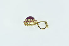Load image into Gallery viewer, 14K Oval Natural Ruby Pink Halo Statement Pendant Yellow Gold