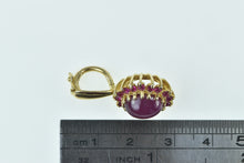 Load image into Gallery viewer, 14K Oval Natural Ruby Pink Halo Statement Pendant Yellow Gold