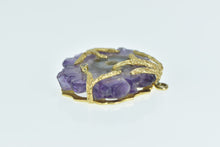 Load image into Gallery viewer, 14K Amethyst Slice Geode Diamond Leaf Branch Pendant Yellow Gold