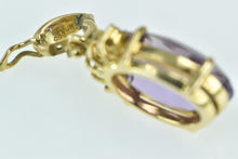 Load image into Gallery viewer, 14K Oval Amethyst Diamond Accent Statement Pendant Yellow Gold