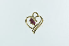 Load image into Gallery viewer, 14K Marquise Ruby Diamond Accent Heart Love Pendant Yellow Gold