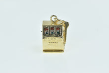 Load image into Gallery viewer, 10K 3D Articulated Atlantic City Slot Machine Charm/Pendant Yellow Gold