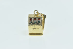 10K 3D Articulated Atlantic City Slot Machine Charm/Pendant Yellow Gold