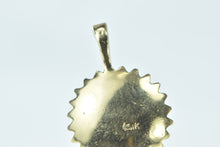 Load image into Gallery viewer, 14K Vintage Flower Sun 7.7mm Pearl Fashion Pendant Yellow Gold