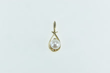 Load image into Gallery viewer, 14K Pearl Vintage Diamond Accent Classic Pendant Yellow Gold