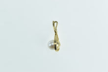 Load image into Gallery viewer, 14K Pearl Vintage Diamond Accent Classic Pendant Yellow Gold