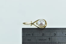 Load image into Gallery viewer, 14K Pearl Vintage Diamond Accent Classic Pendant Yellow Gold