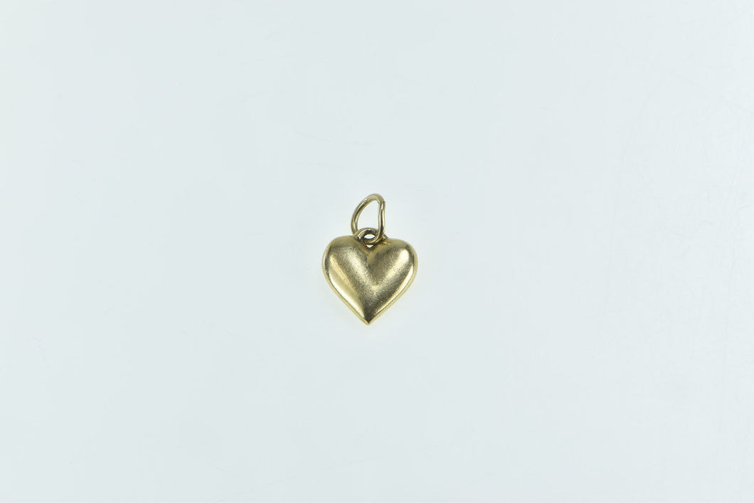 14K Puffy Heart Forget Me Not Love Symbol Charm/Pendant Yellow Gold