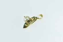 Load image into Gallery viewer, 14K Pearl Turquoise Diamond Vintage Statement Pendant Yellow Gold