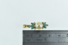 Load image into Gallery viewer, 14K Pearl Turquoise Diamond Vintage Statement Pendant Yellow Gold