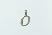 Load image into Gallery viewer, 14K O Letter Monogram Name Diamond Encrusted Pendant Yellow Gold