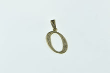 Load image into Gallery viewer, 14K O Letter Monogram Name Diamond Encrusted Pendant Yellow Gold