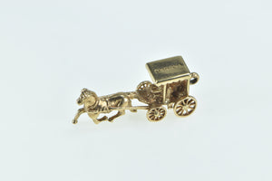 9K 3D Nassau Bahamas Horse Drawn Carriage Charm/Pendant Yellow Gold