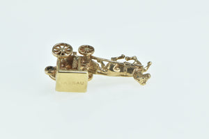 9K 3D Nassau Bahamas Horse Drawn Carriage Charm/Pendant Yellow Gold