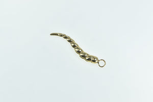 14K Puffy Italian Horn Spiritual Protection Symbol Pendant Yellow Gold