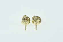 Load image into Gallery viewer, 14K Vintage Textured Knot Twist Statement Stud Earrings Yellow Gold