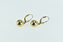 Load image into Gallery viewer, 14K 9.5mm Vintage Ball Sphere Dangle Statement Earrings Yellow Gold