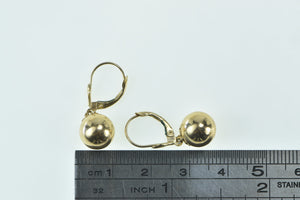 14K 9.5mm Vintage Ball Sphere Dangle Statement Earrings Yellow Gold