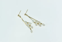 Load image into Gallery viewer, 14K Baroque Pearl Beaded Fringe Tassel Dangle Earrings Yellow Gold