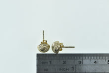 Load image into Gallery viewer, Sterling Silver Round Gold Plated Diamond Cut Domed Stud Earrings