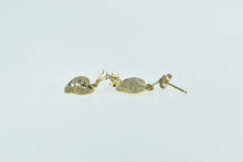 Load image into Gallery viewer, 14K Heart Love Symbol Dangle Vine Accent Earrings Yellow Gold