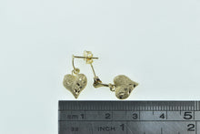 Load image into Gallery viewer, 14K Heart Love Symbol Dangle Vine Accent Earrings Yellow Gold