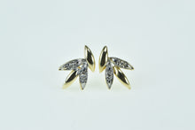 Load image into Gallery viewer, 14K Vintage Diamond Petal Leaf Cluster Stud Earrings Yellow Gold