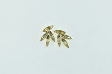 Load image into Gallery viewer, 14K Vintage Diamond Petal Leaf Cluster Stud Earrings Yellow Gold