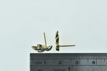 Load image into Gallery viewer, 14K Vintage Diamond Petal Leaf Cluster Stud Earrings Yellow Gold