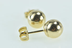 14K 6.9mm Classic Ball Sphere Stud Fashion Simple Earrings Yellow Gold