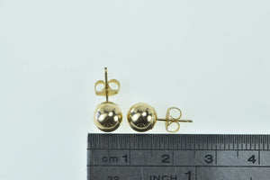 14K 6.9mm Classic Ball Sphere Stud Fashion Simple Earrings Yellow Gold