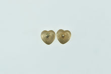 Load image into Gallery viewer, 14K Satin Finish Heart Love Symbol Stud Earrings Yellow Gold